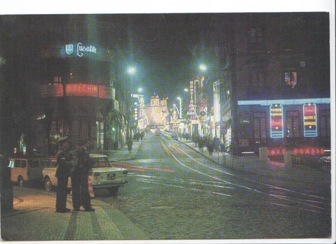 Postal JC028: Porto (Portugal). Calle de San Antonio e Iglesia de Santa Ildefonso (noche)