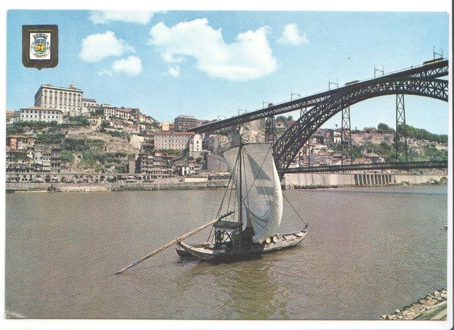 Postal JC036: Portugal - Porto. Barco Rebelo e Ponte de D. Luiz