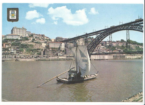 Postal JC036: Portugal - Porto. Barco Rebelo e Ponte de D. Luiz