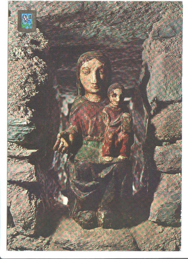 Postal JC042: Abbaye de St. Michel de Cuxa. Vierge catalane, chapelle de Notre-Dame du pessebre. Arts et couleaurs du conflent