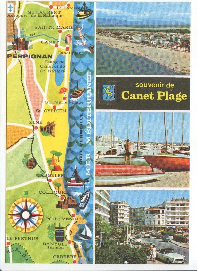 Postal JC057: Canet Plage. La Page Radieuse. Divers aspects