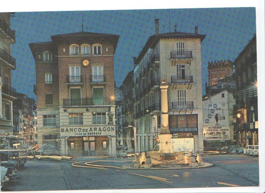 Postal JC062: Teruel. Plaza de Carlos Castel (Torico). Vista nocturna