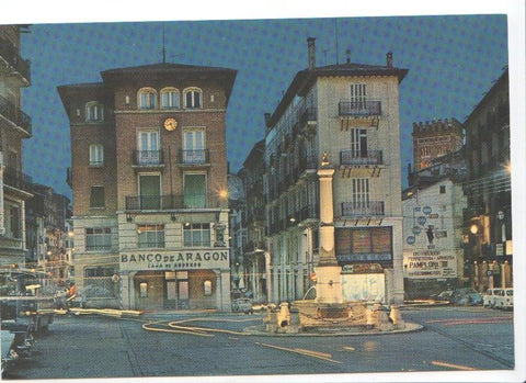 Postal JC062: Teruel. Plaza de Carlos Castel (Torico). Vista nocturna