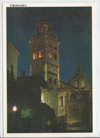 Postal JC070: Teruel. Fachada de la Catedral. Vista nocturna