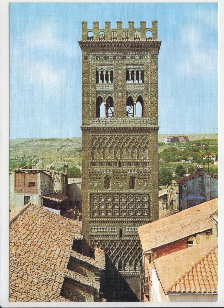 Postal JC075: Teruel. Torre Mudejar del Salvador (detalle)