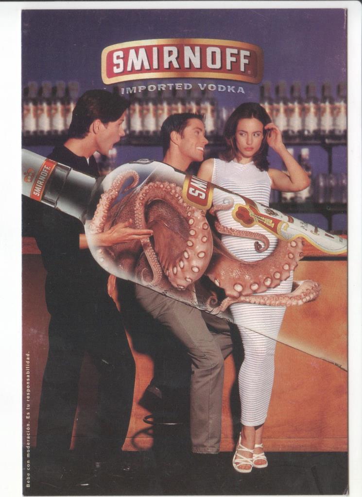 Postal JC0100: Smirnoff, imported Vodka (publicidad)