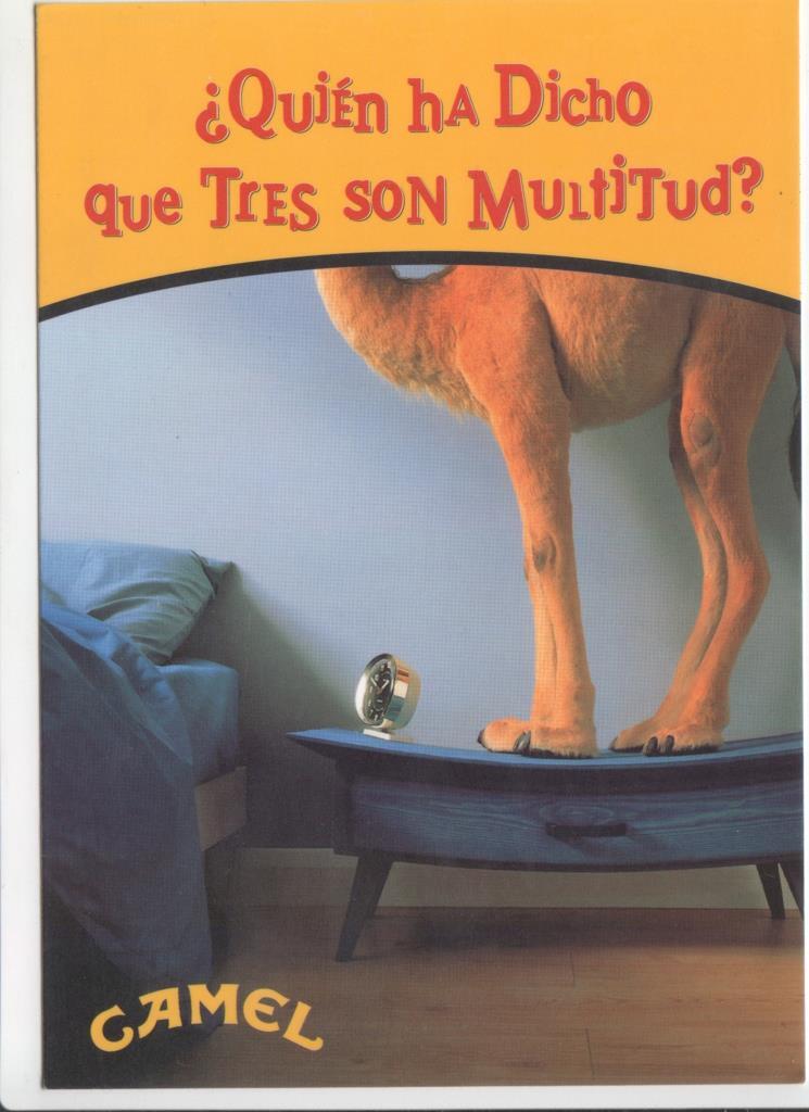 Postal JC0125: Tabaco Camel. Quien ha dicho que tres son multitud