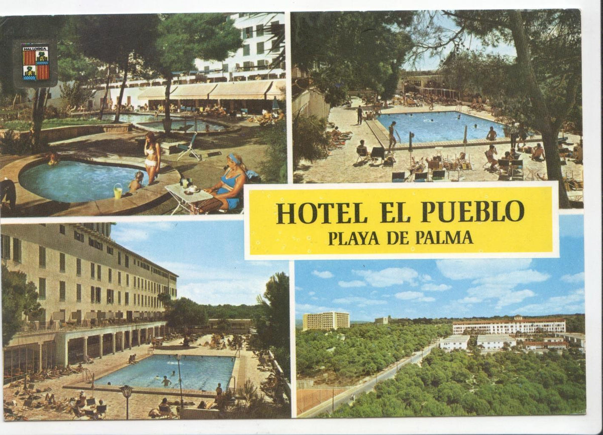 Postal JC0134: Playa de Palma, Hotel el Pueblo (Mallorca). Varias vistas 
