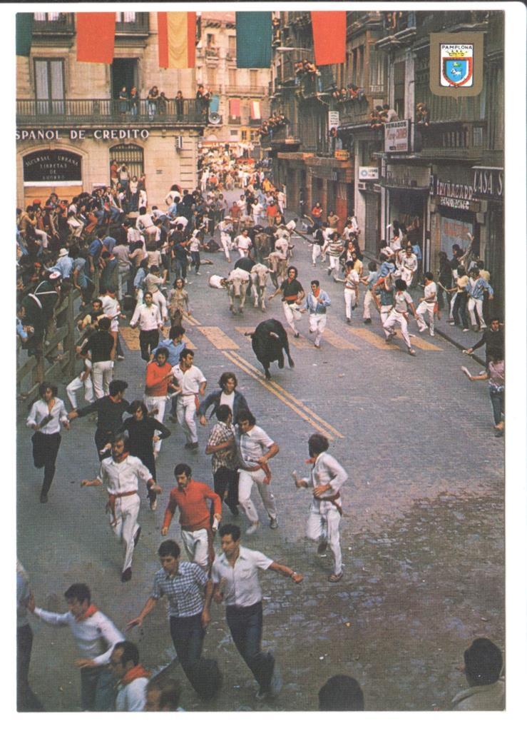 Postal JC0161: Pamplona (Navarra). Fiestas de San Fermin. El Encierro