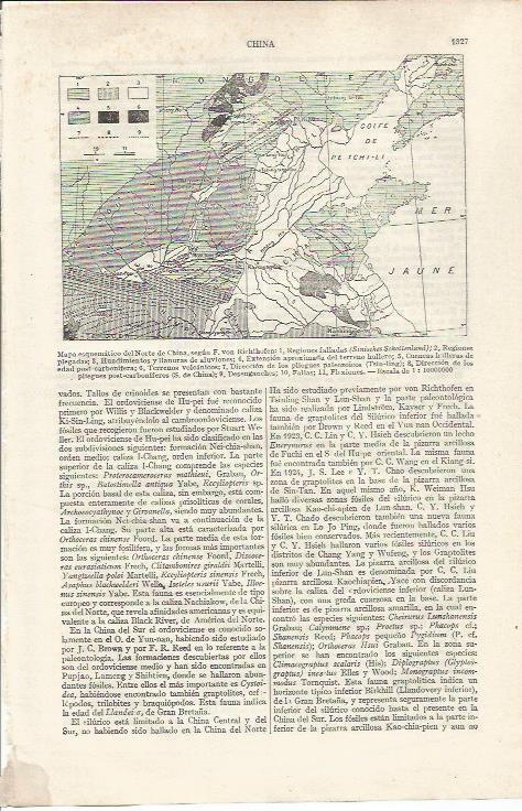 LAMINA ESPASA 34987: Mapa esquematico del norte de China