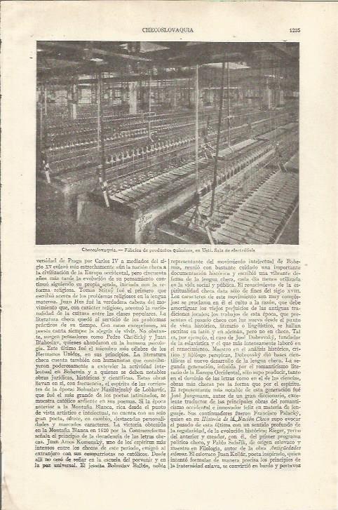 LAMINA ESPASA 34954: Fabrica de Quimica en Usti