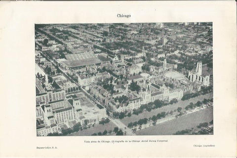 LAMINA ESPASA 34958: Vista aerea de Chicago