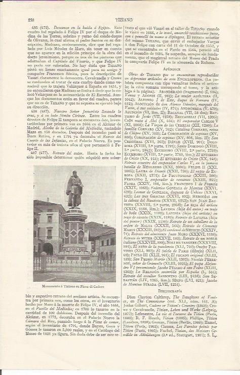 LAMINA ESPASA 35025: Monumento a Tiziano en Pieve di Cadore