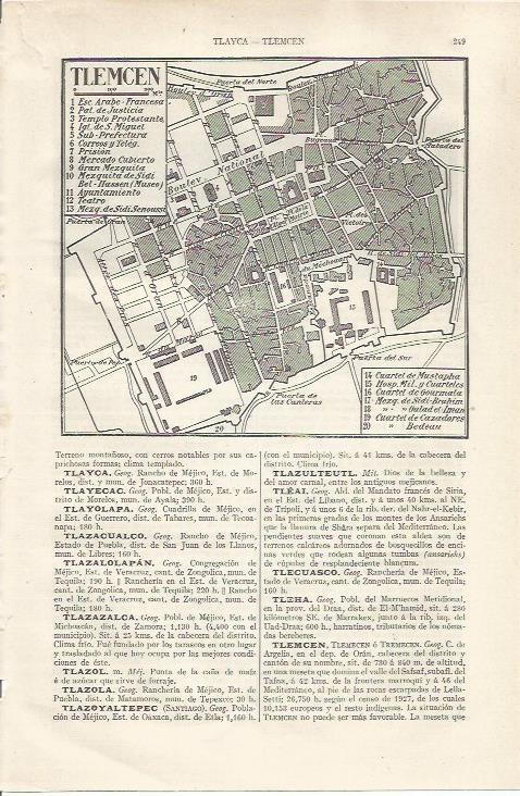 LAMINA ESPASA 35027: Plano de Tlemcen, Argelia