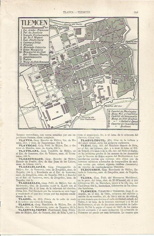LAMINA ESPASA 35027: Plano de Tlemcen, Argelia