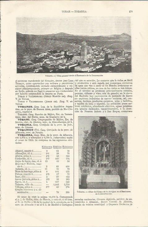 LAMINA ESPASA 35029: Santuario de la Encarnacion en Tobarra, Albacete