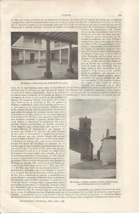 LAMINA ESPASA 35036: Casa de Sebastian Cervantes en El Toboso