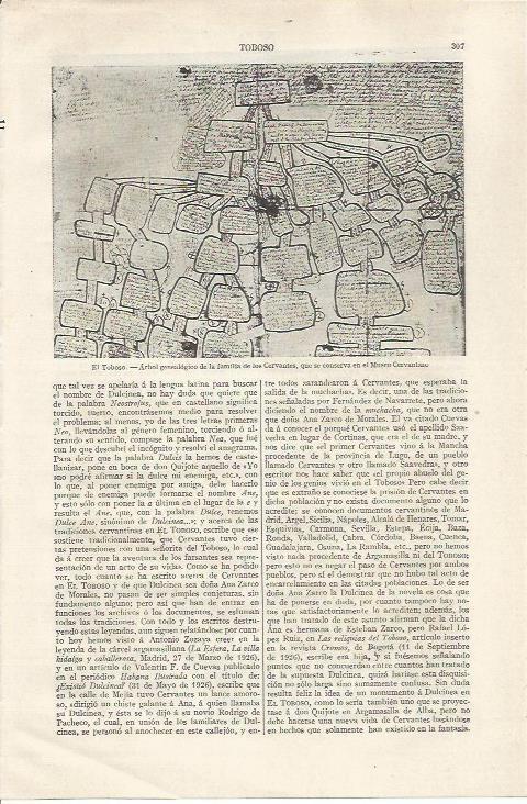 LAMINA ESPASA 35037: Arbol genealogico de los Cervantes