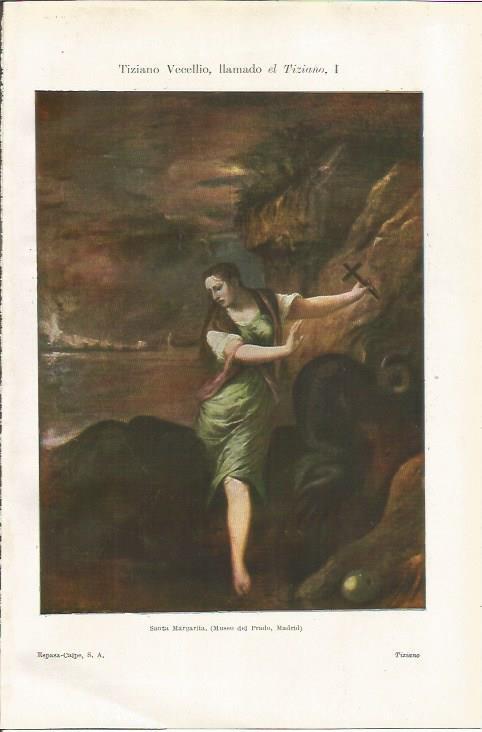 LAMINA ESPASA 35020: Santa Margarita, por Tiziano