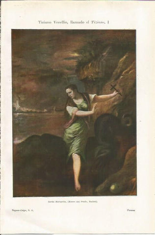 LAMINA ESPASA 35020: Santa Margarita, por Tiziano