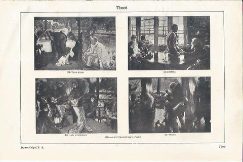 LAMINA ESPASA 35003: Obras de Tissot en el Museo  de Luxemburgo en Paris