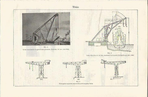 LAMINA ESPASA 35004: Esquemas de las gruas Titan