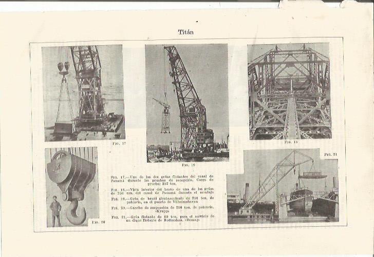 LAMINA ESPASA 35008: Gruas del Canal de Panama