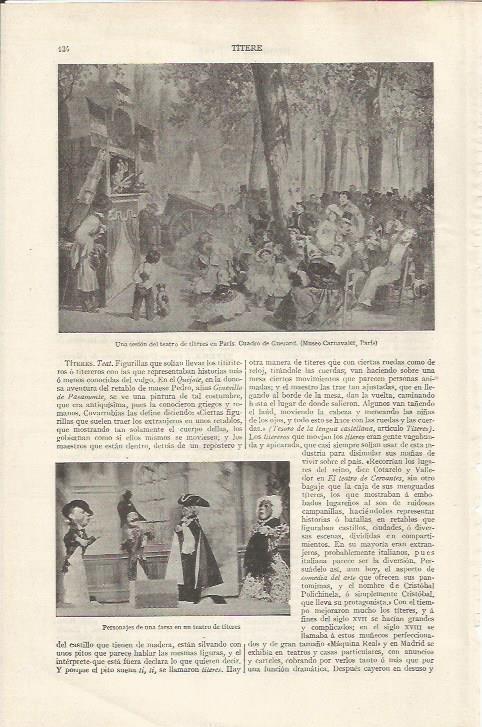 LAMINA ESPASA 35011: Una sesion del teatro de titeres, por Guerard