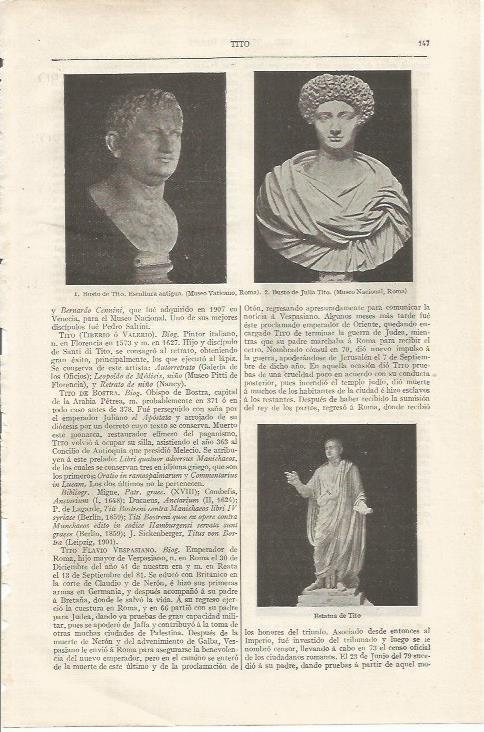 LAMINA ESPASA 35016: Busto de Tito