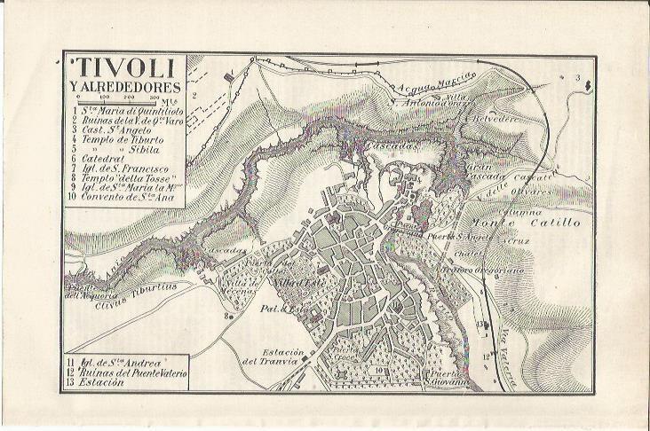 LAMINA ESPASA 35018: Mapa de Tivoli y alrededores