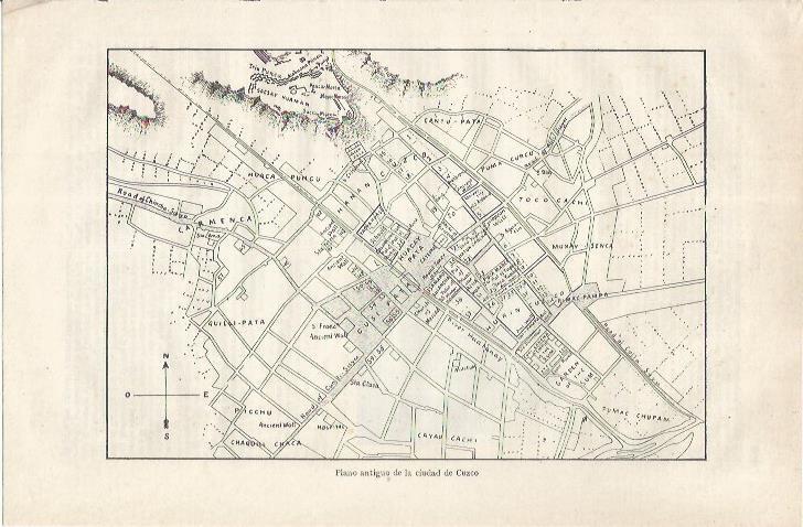 LAMINA ESPASA 34942: Plano antiguo de Cuzco, Peru
