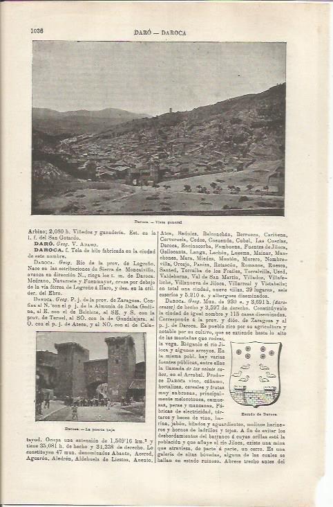 LAMINA ESPASA 34867: Vista de Daroca, La Rioja