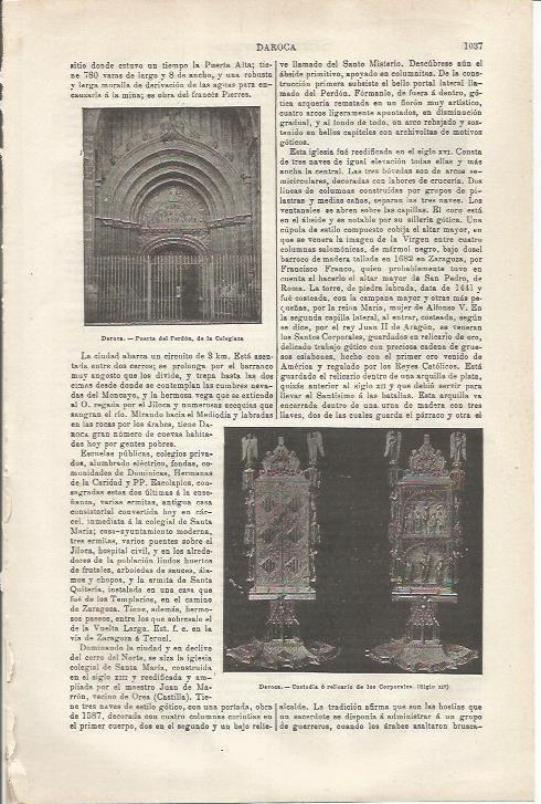 LAMINA ESPASA 34868: Puerta del Perdon en Daroca, La Rioja
