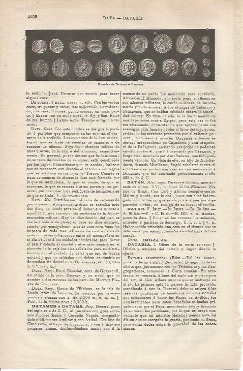 LAMINA ESPASA 34870: Monedas de la antigua Datamo