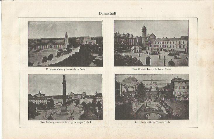 LAMINA ESPASA 34866: Nuevo Museo, Plaza Ernesto Luis y Plaza Luisa de Darmstadt