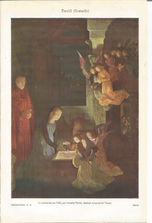 LAMINA ESPASA 34886: La Adoracion del Niño, por Gerard David