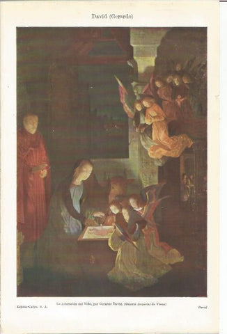 LAMINA ESPASA 34886: La Adoracion del Niño, por Gerard David
