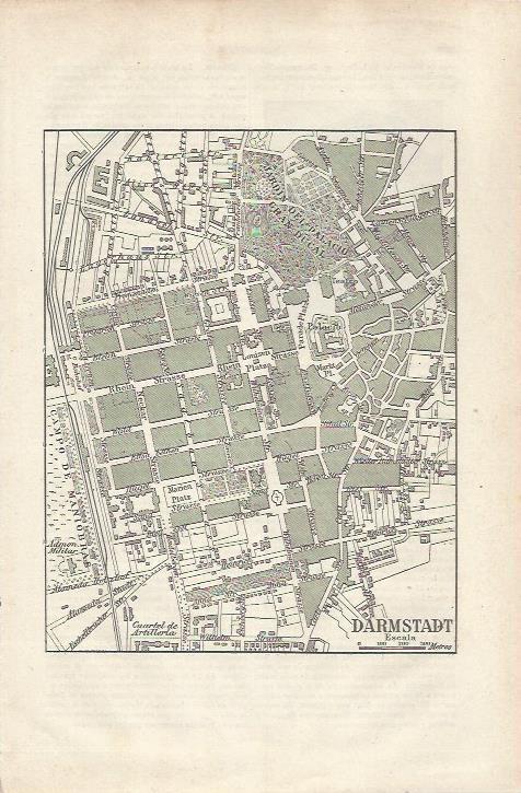 LAMINA ESPASA 34864: Mapa de Darmstadt