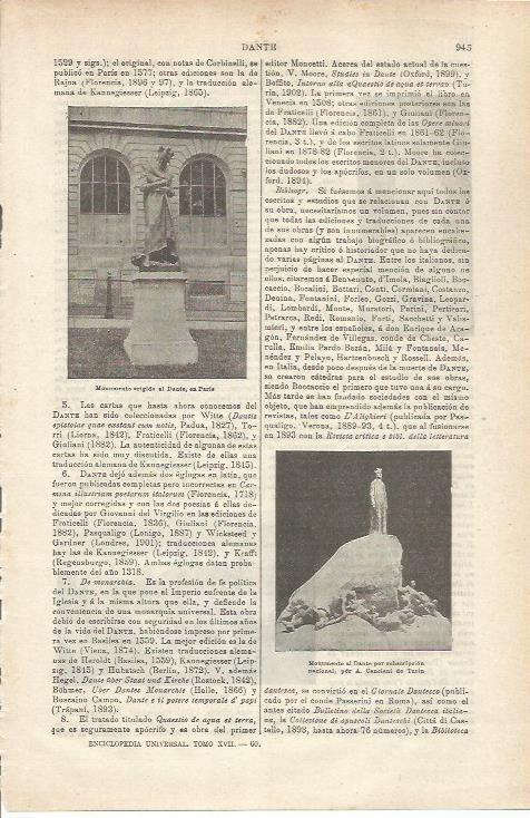LAMINA ESPASA 34853: Monumento a Dante en Paris