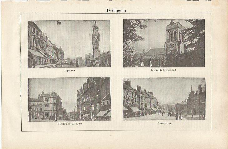 LAMINA ESPASA 34862: High row, Northgate, Tubwell Row y la iglesia de la Trinidad en Darlington
