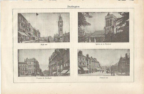 LAMINA ESPASA 34862: High row, Northgate, Tubwell Row y la iglesia de la Trinidad en Darlington