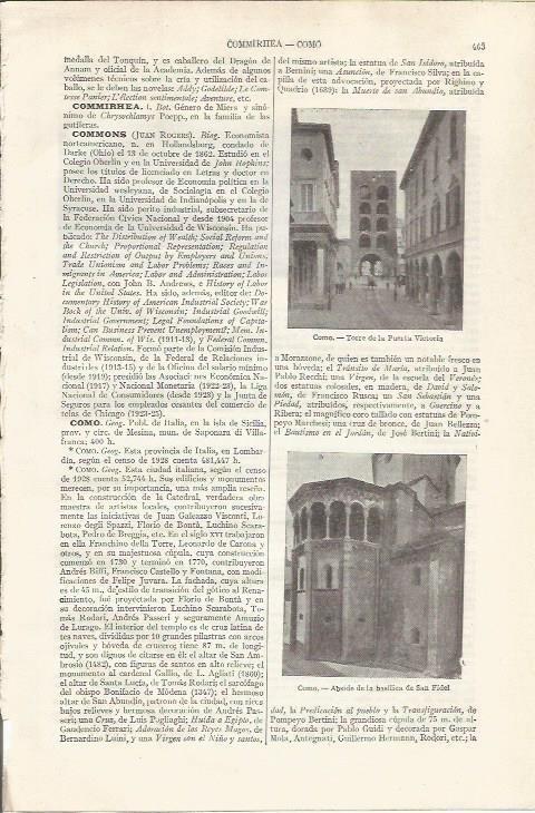 LAMINA ESPASA 34892: Torre de la Puerta Victoriana de Como, Italia