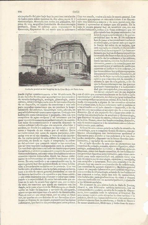 LAMINA ESPASA 34928: Fachada posterior del Hospital de la Cruz Roja de Barcelona