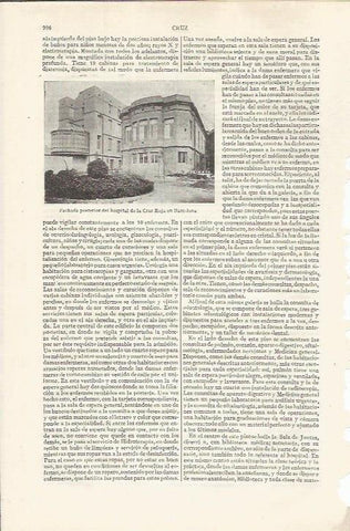 LAMINA ESPASA 34928: Fachada posterior del Hospital de la Cruz Roja de Barcelona