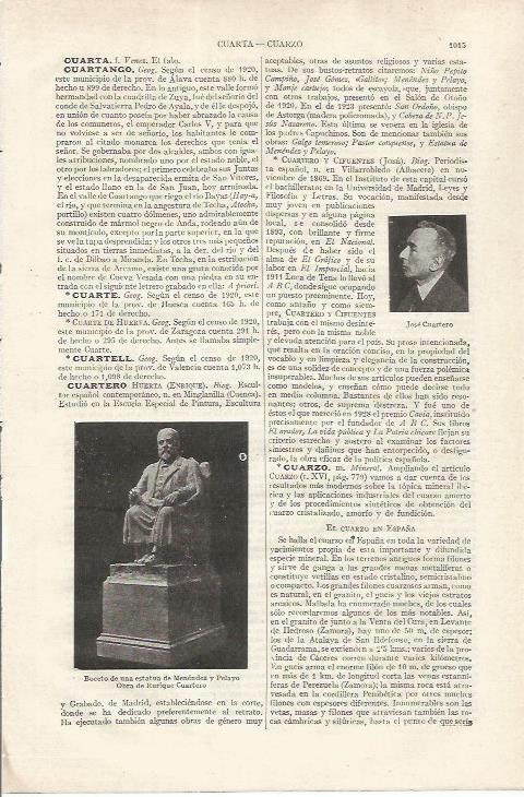 LAMINA ESPASA 34933: Boceto de escultura por Enrique Cuartero