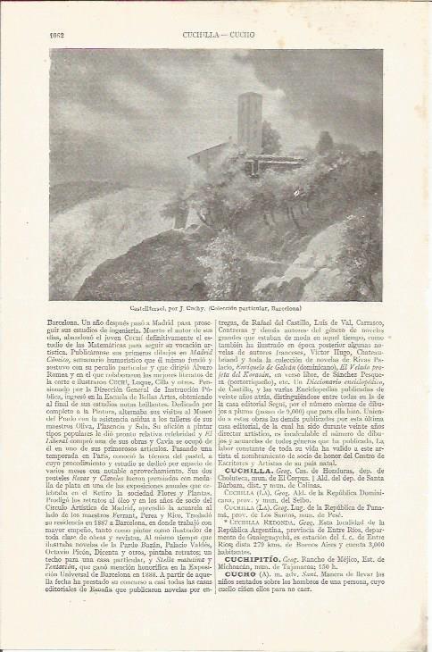 LAMINA ESPASA 34938: Castellterçol, por J. Cuchy