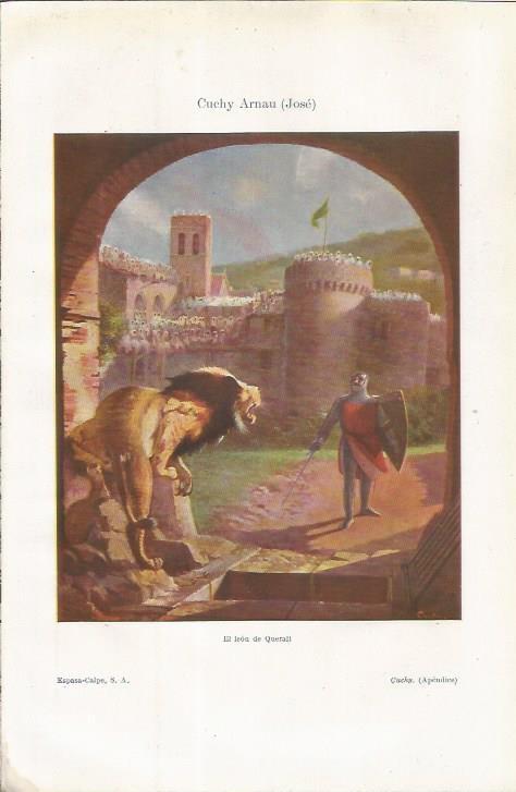 LAMINA ESPASA 34939: El leon de Queralt, por Jose Cuchy Arnau