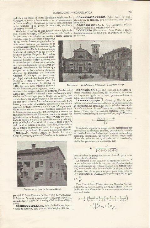 LAMINA ESPASA 34903: Casa de Antonio Allegri en Correggio