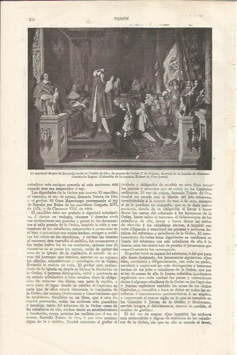 LAMINA ESPASA 35047: El mariscal duque de Berwick recibe el Toison de Oro