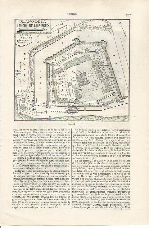 LAMINA ESPASA 35184: Plano de la Torre de Londres